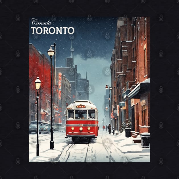 Toronto Canada Starry Night Vintage Poster Tourism by TravelersGems